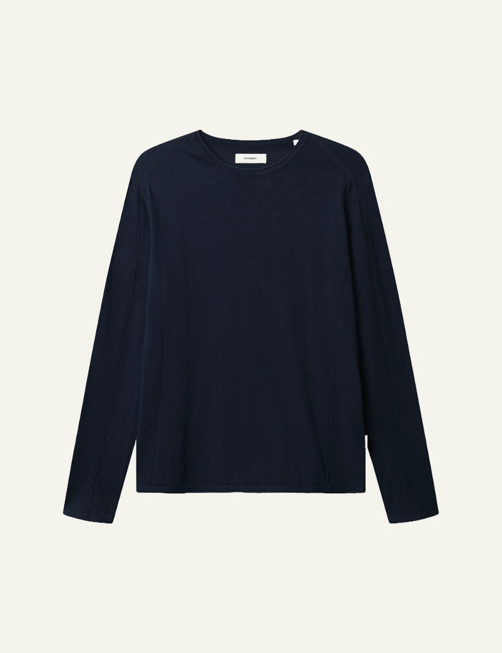 Gabba cotton knit long sleeve navy regular fit front view