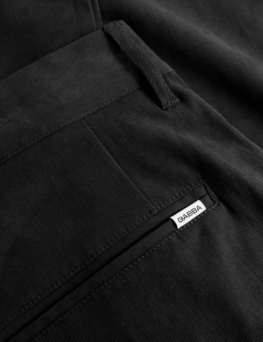 Gabba cropped trousers black relaxed fit pleated back detail view