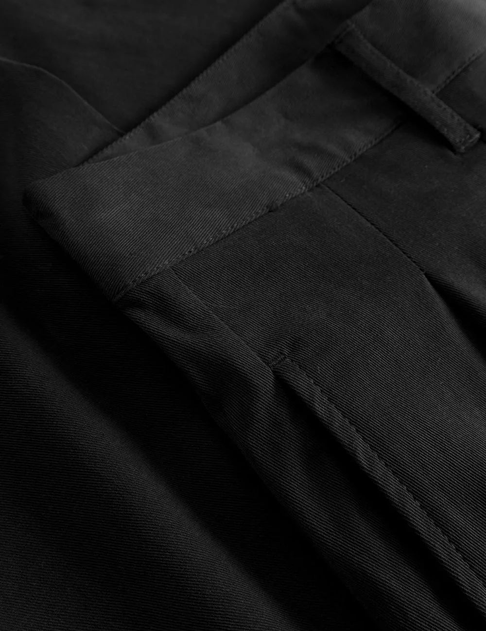 Gabba cropped trousers black relaxed fit pleated pocket view