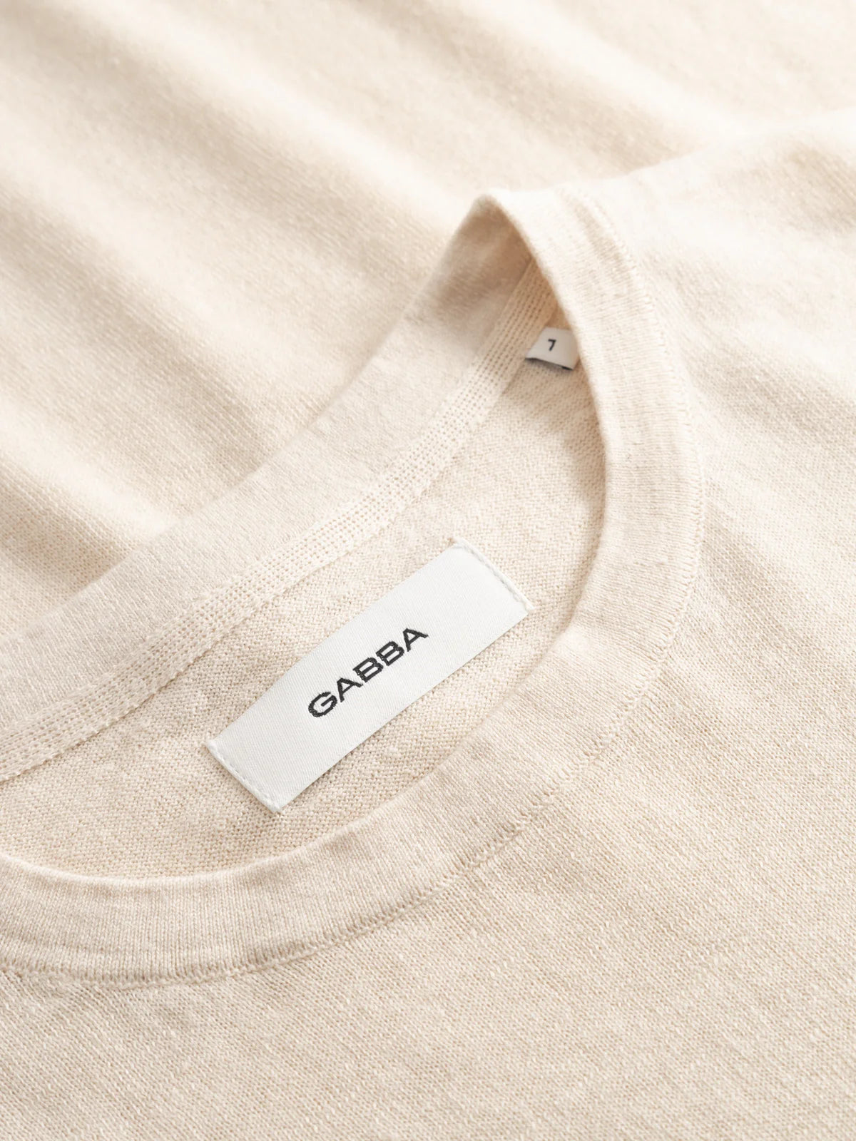 Gabba Dush SS knit t-shirt beige pocket front detail logo view