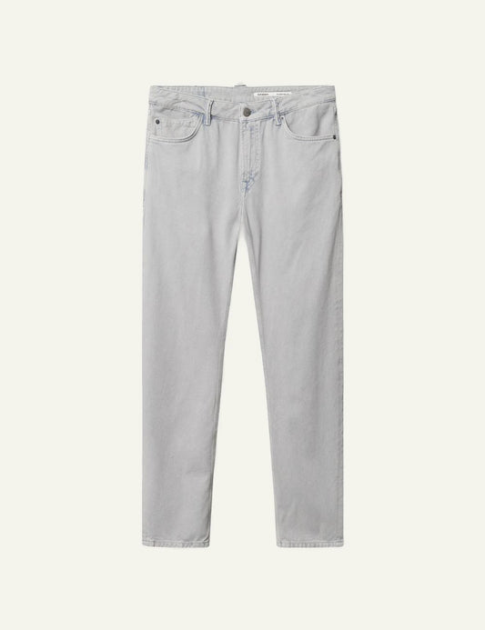 Gabba jeans light grey relaxed tapered fit rigid twill front flat view