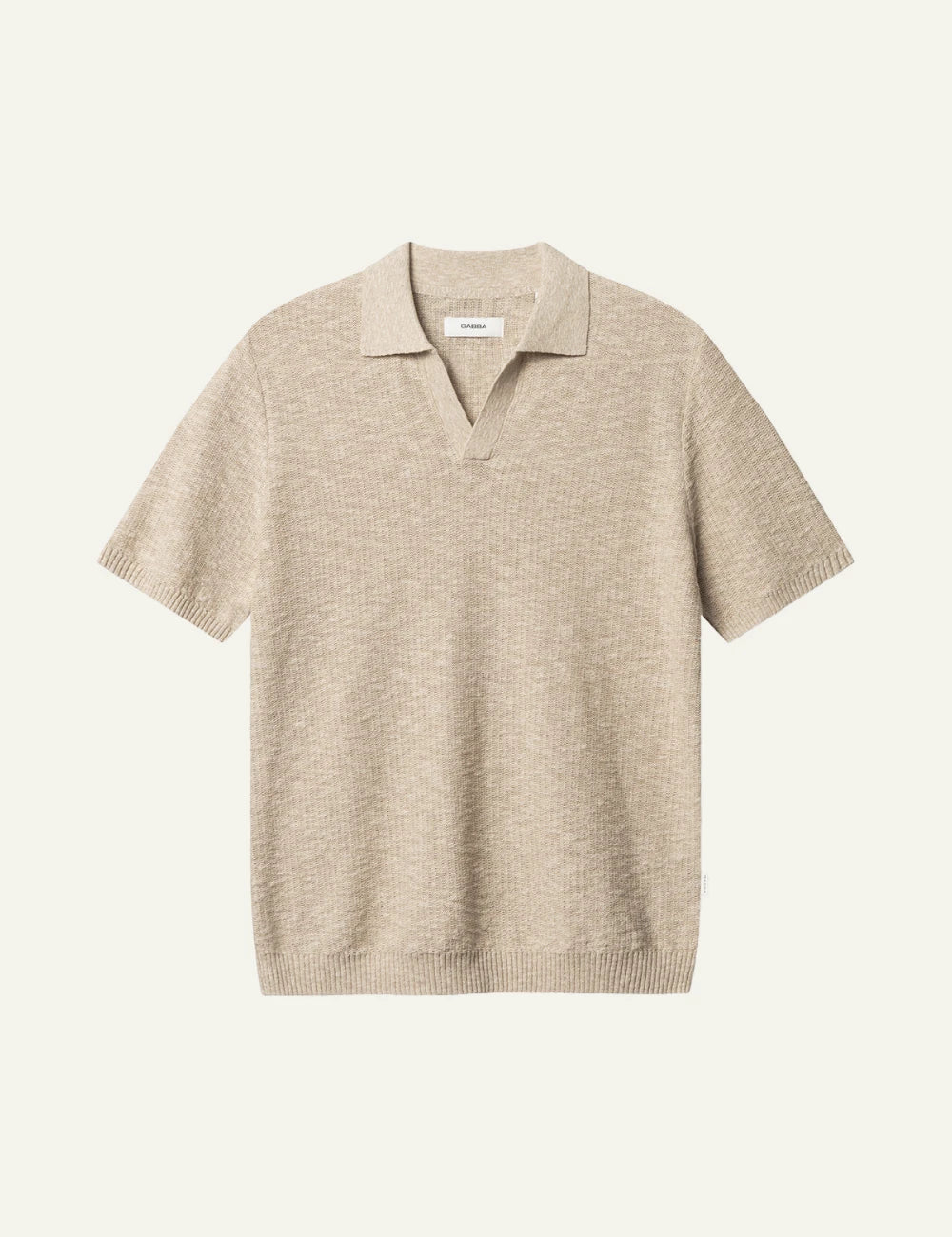 gabba knitted polo shirt beige front flat view