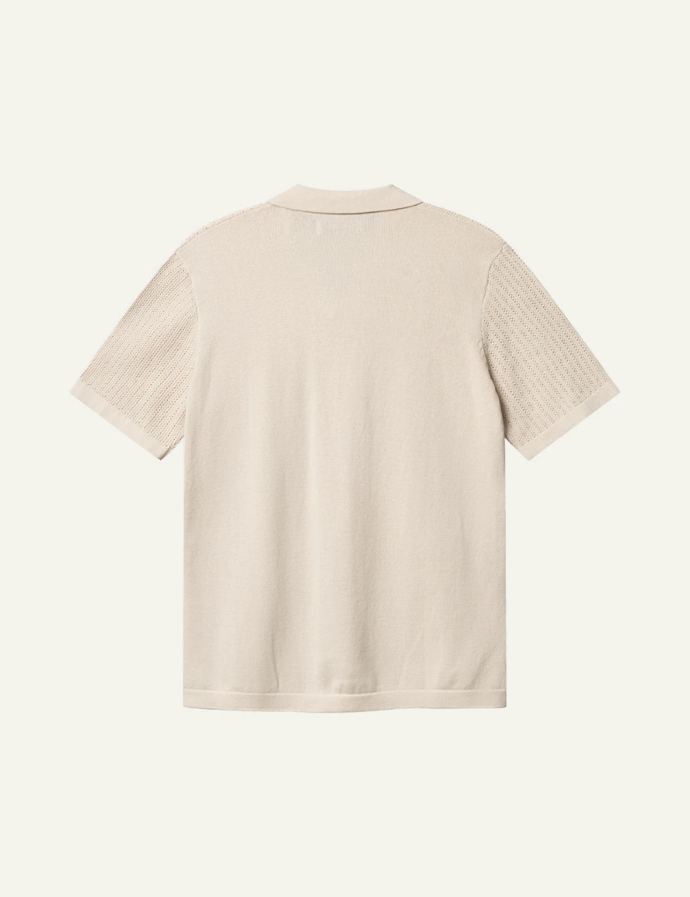 gabba knitted short sleeve shirt cream back flat view