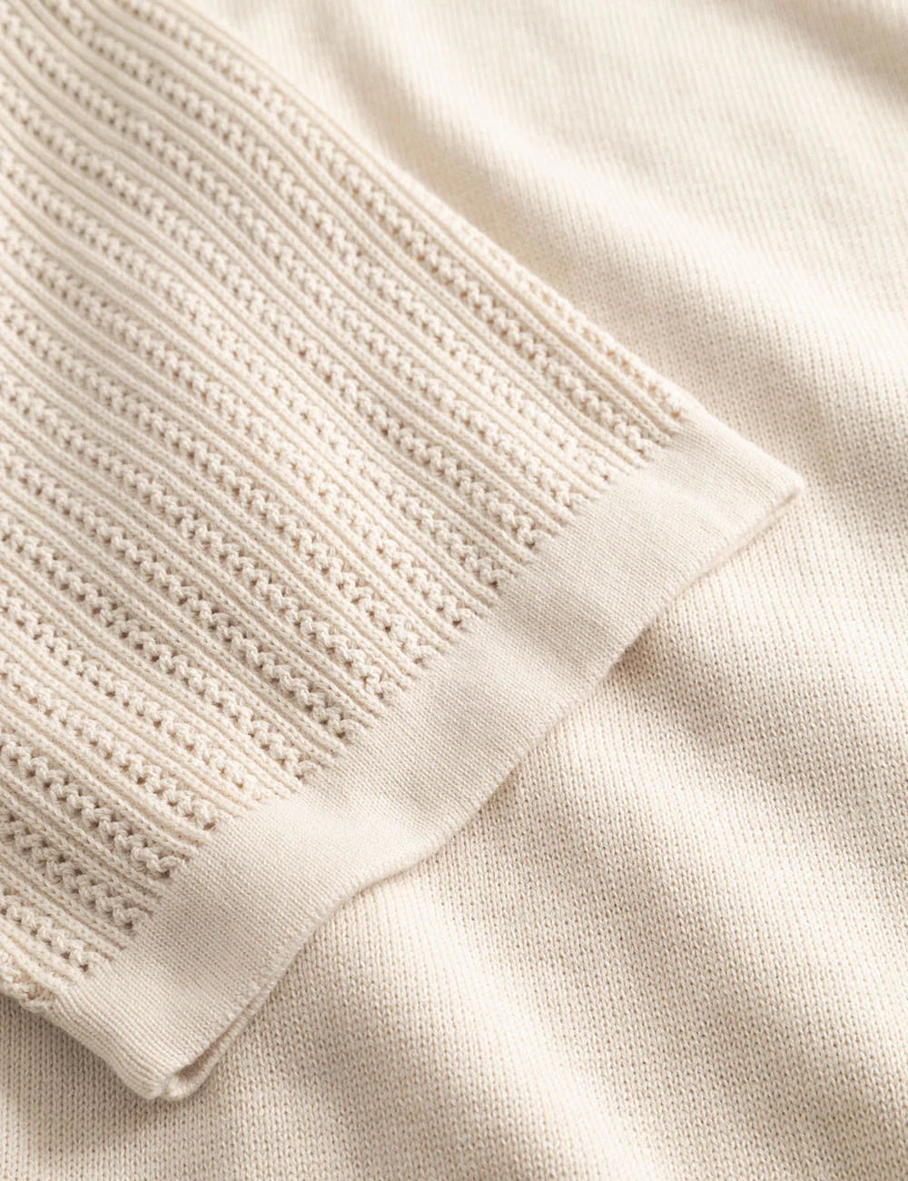 gabba knitted short sleeve shirt cream side detail view