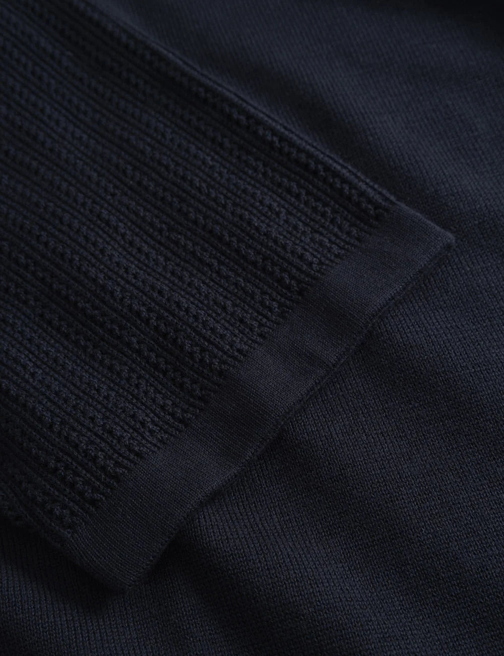 gabba knitted short sleeve shirt navy side detail view
