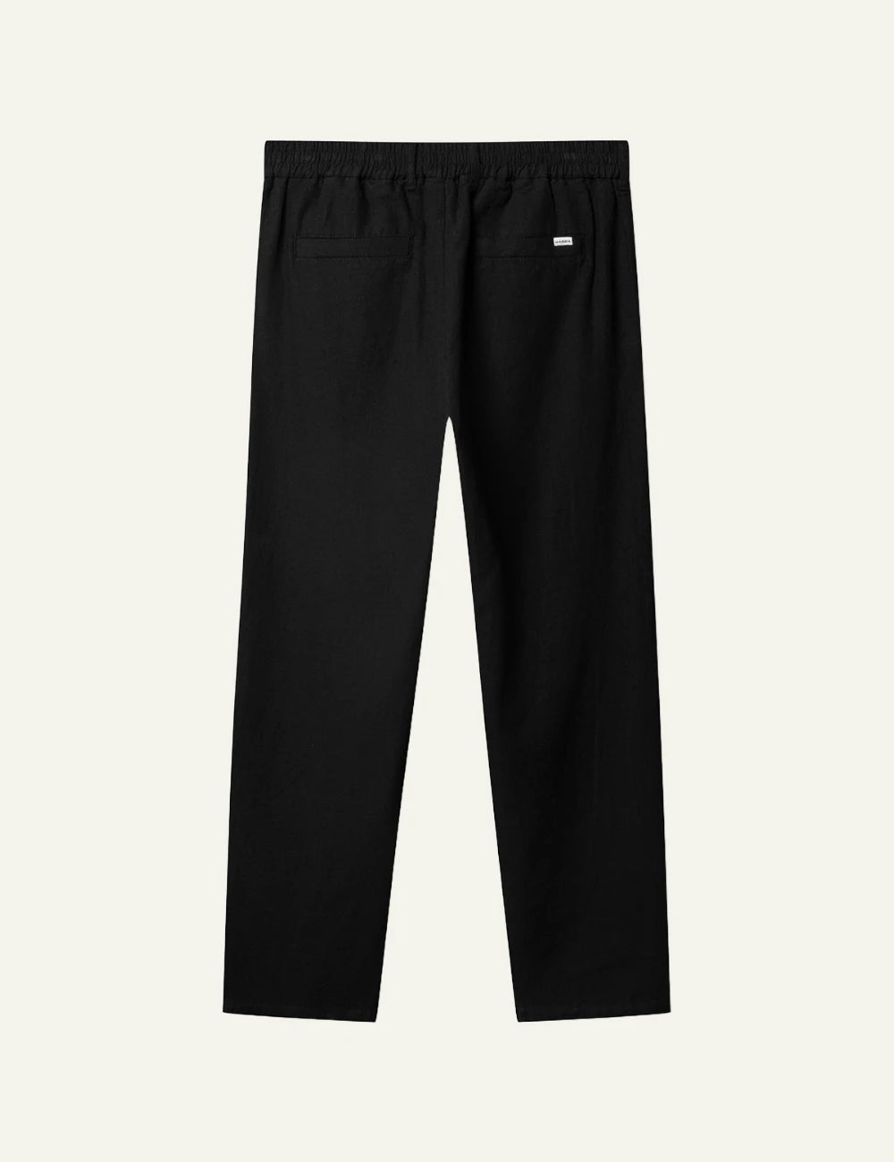 gabba linen trousers black back flat view