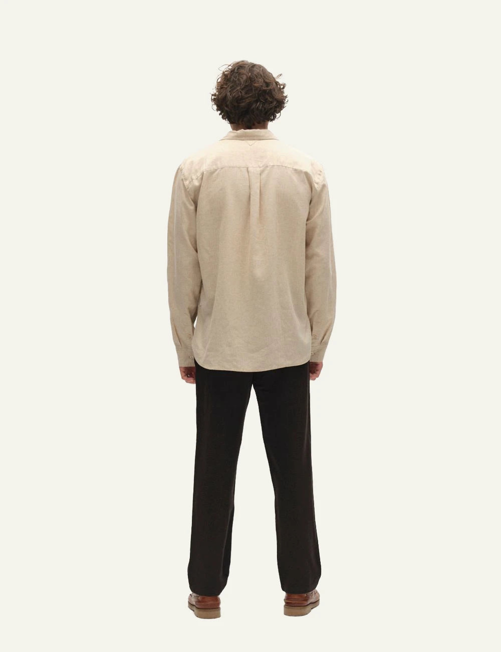 gabba linen trousers black back model view