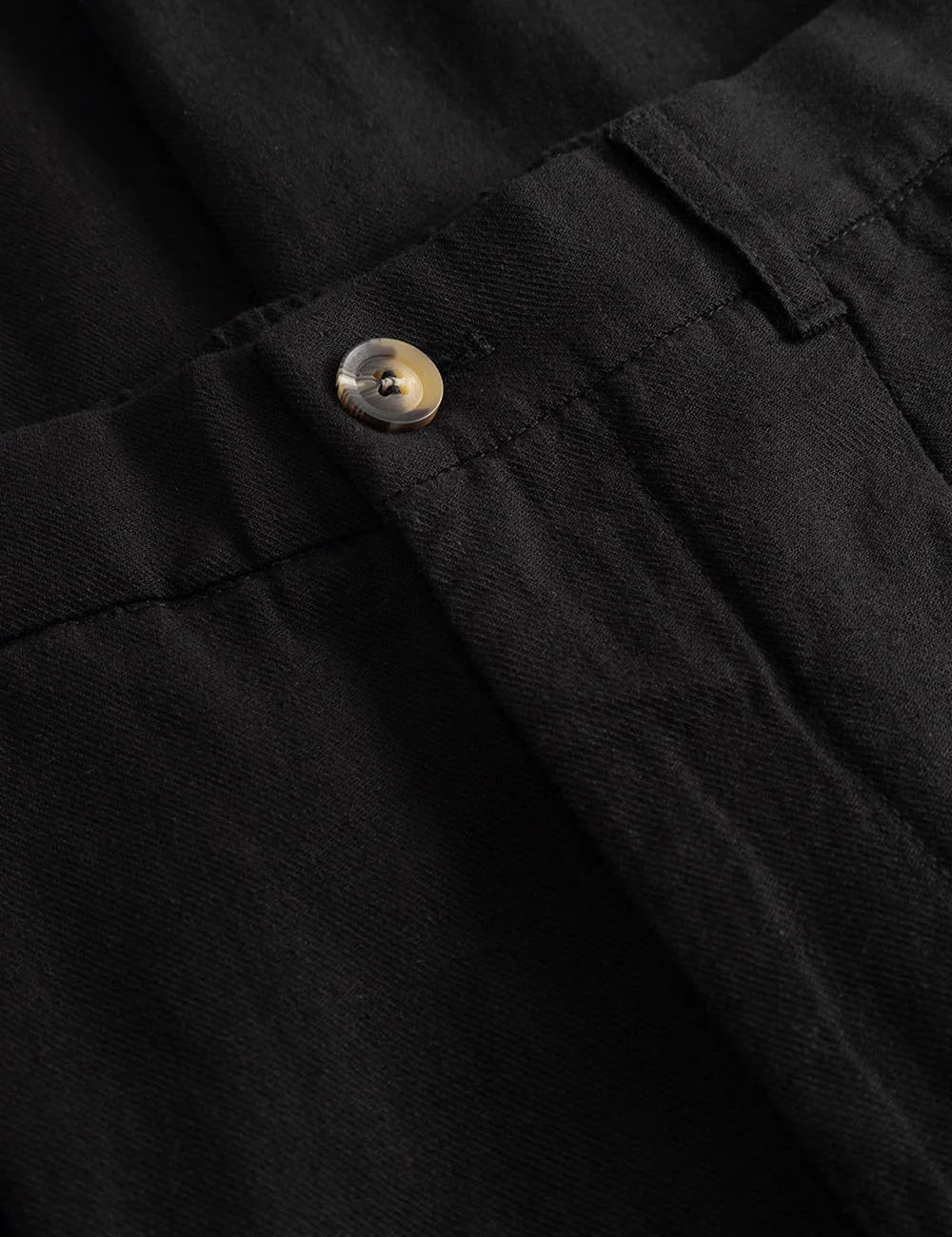 gabba linen trousers black front detail view