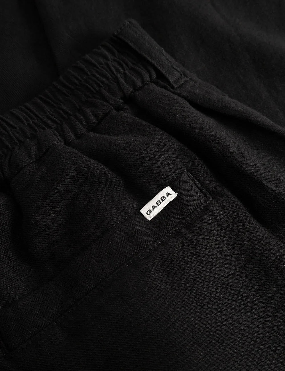 gabba linen trousers black logo view