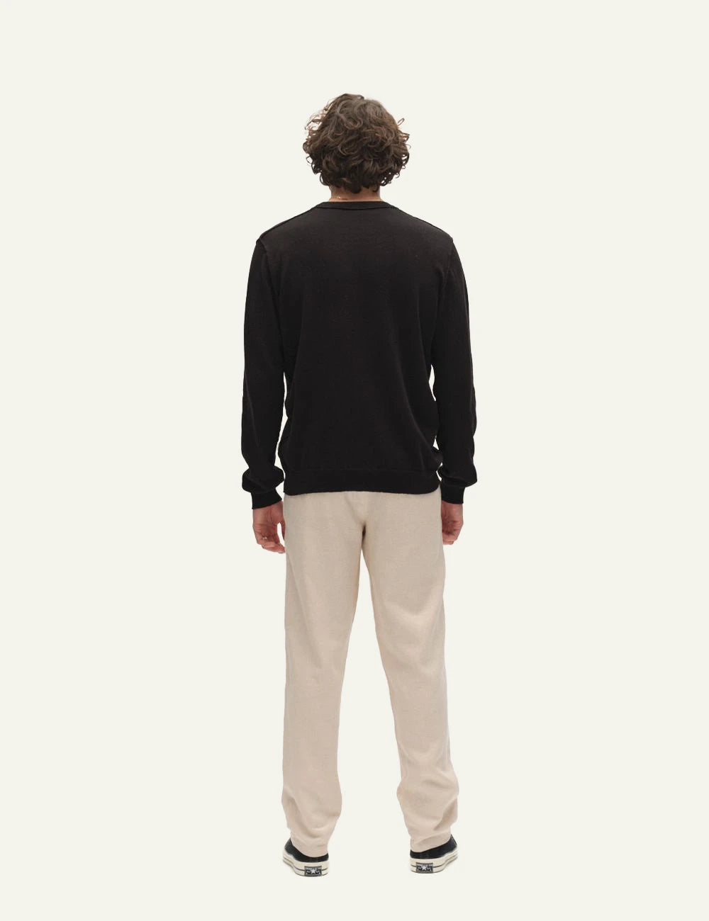 gabba linen trousers cream back model view