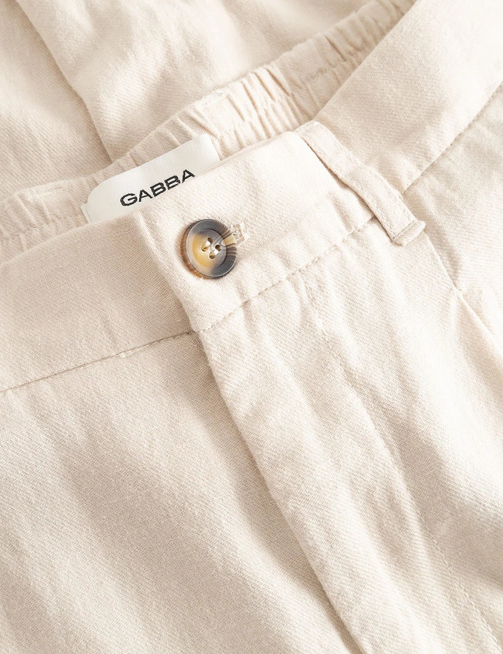 gabba linen trousers cream front detail view