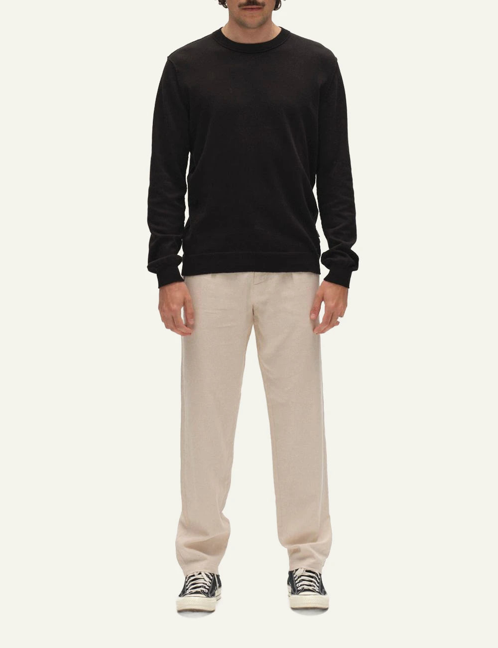 gabba linen trousers cream front model view
