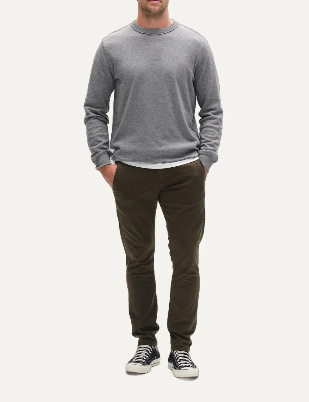 Gabba Men’s Brown Army Slim-Fit Chino Pants full body