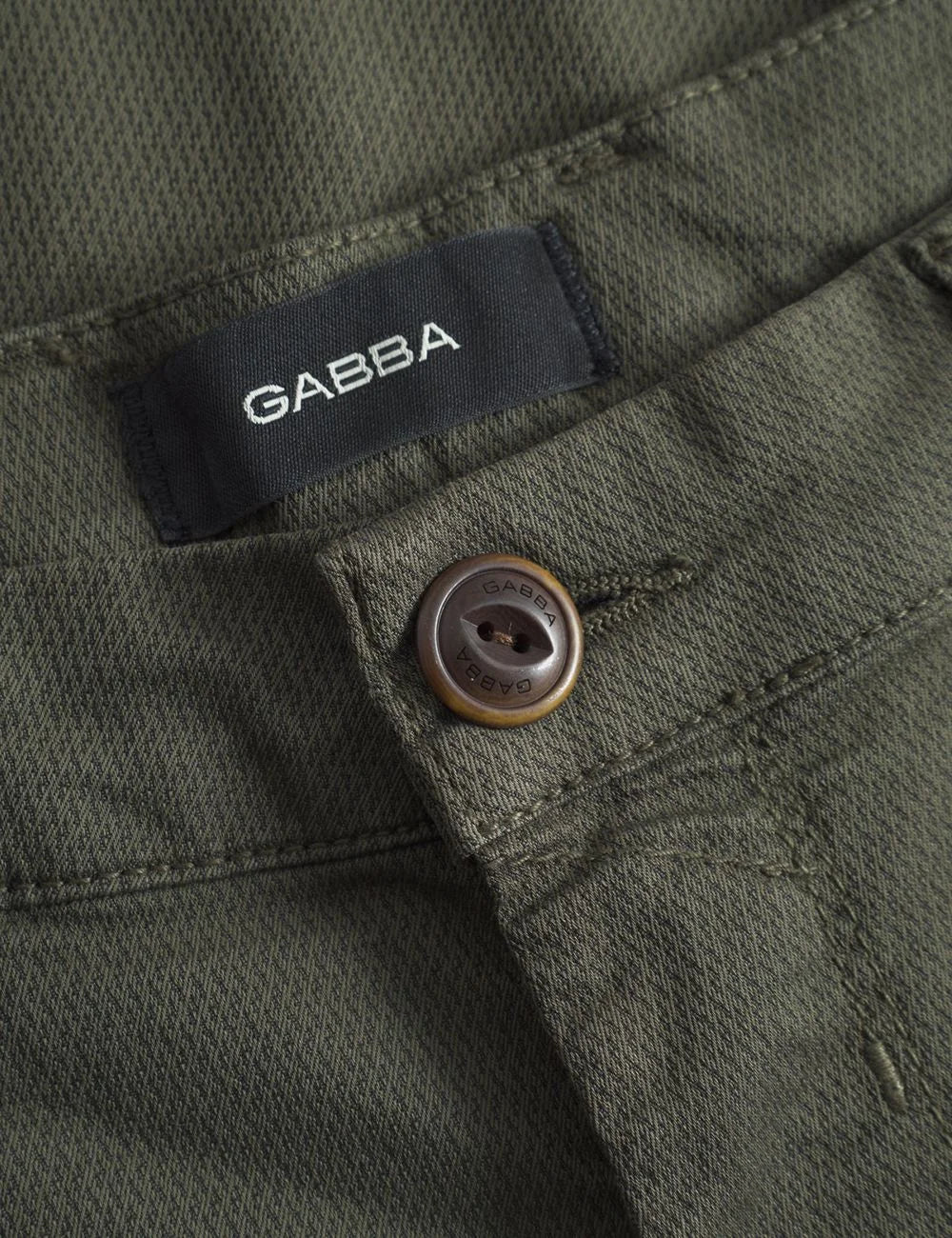 Gabba Men’s Brown Army Slim-Fit Chino Pants detail