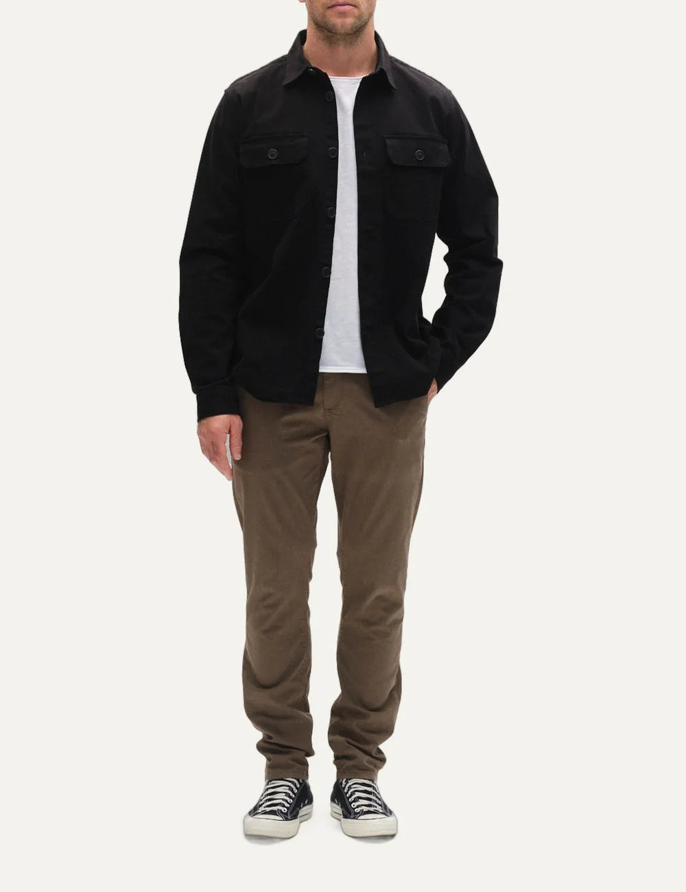 Gabba Men’s Brown Khaki Slim-Fit Chino Pants full body