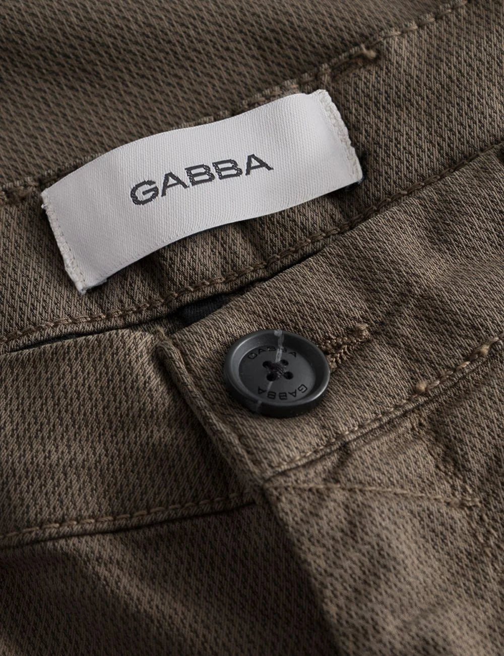 Gabba Men’s Brown Khaki Slim-Fit Chino Pants detail