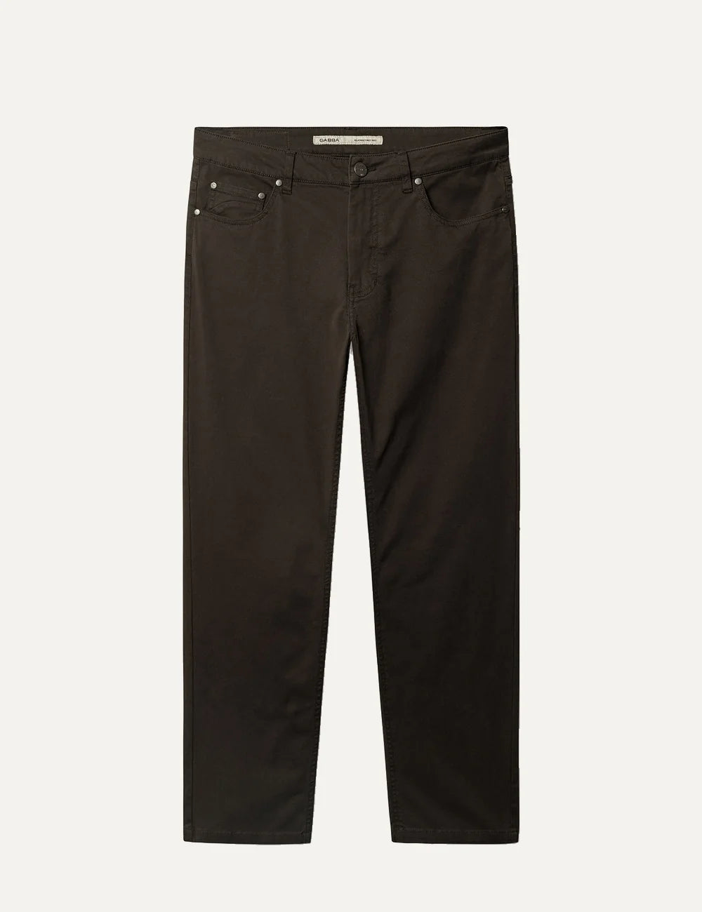 Gabba men's dark brown Marc denim trousers with regular fit, straight legs and classic five-pocket design.