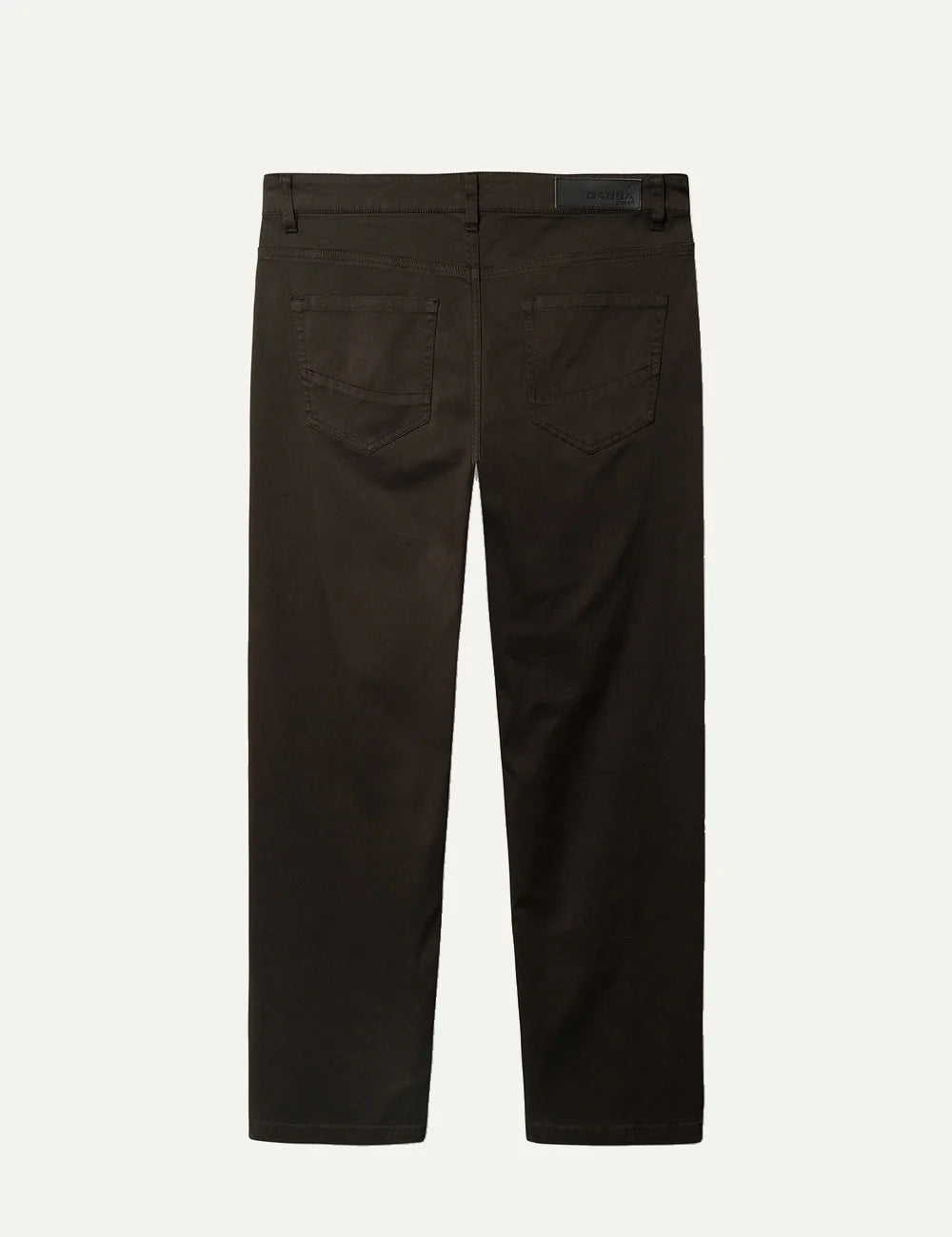 Gabba men's dark brown Marc denim trousers with regular fit, straight legs and classic five-pocket design back