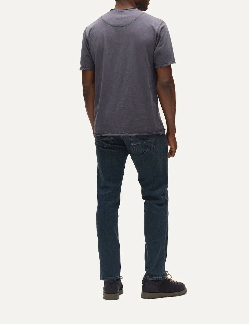 Gabba men's GABmarc dark blue regular fit jeans with faded wash, subtle slub texture, straight legs and classic five-pocket design back