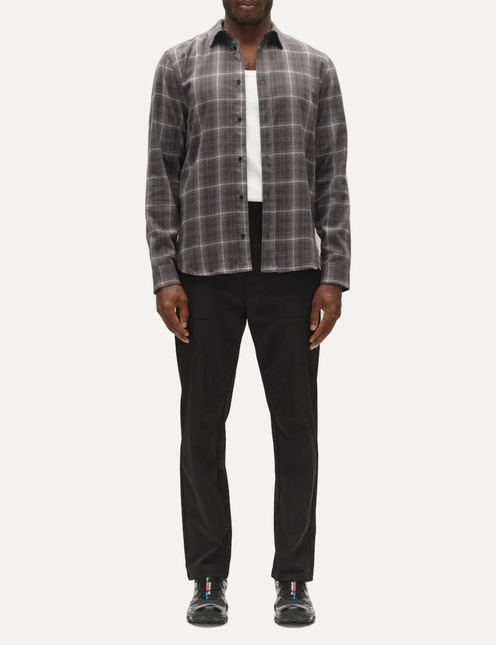 Gabba Men’s Grey Checked Long-Sleeve Shirt full body