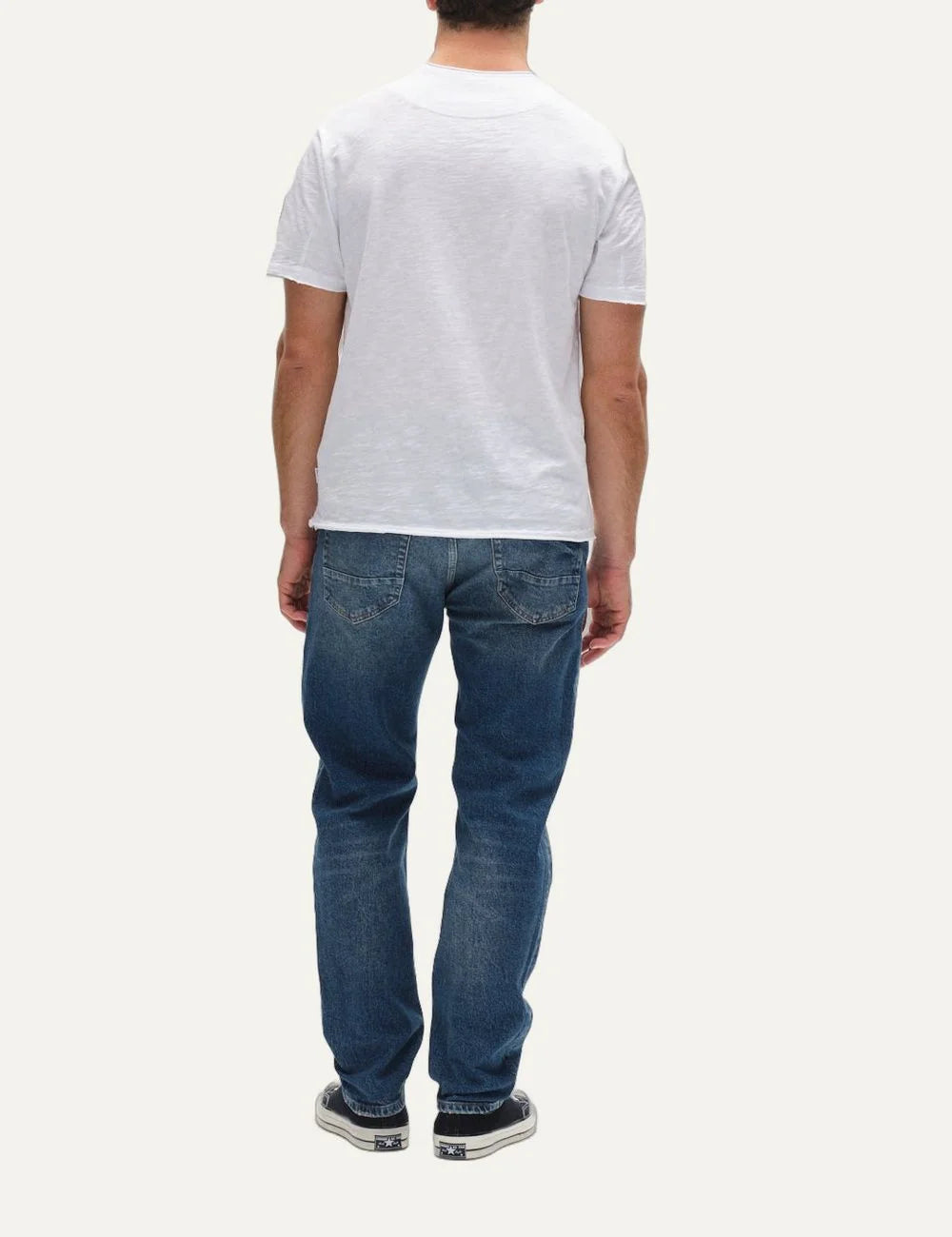 Gabba Men’s White Textured Cotton T-Shirt back