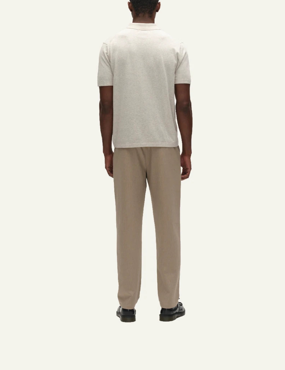 Gabba New SS knit polo beige clean back