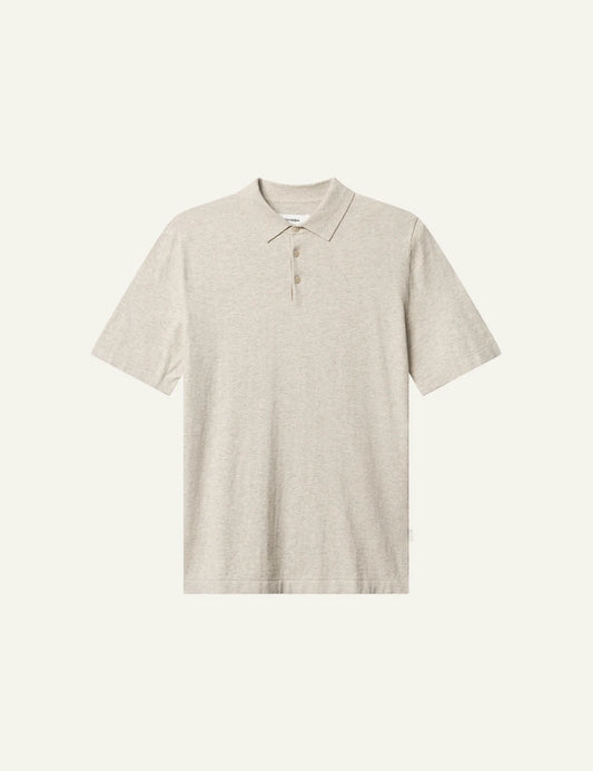 Gabba New SS knit polo beige clean front flat view