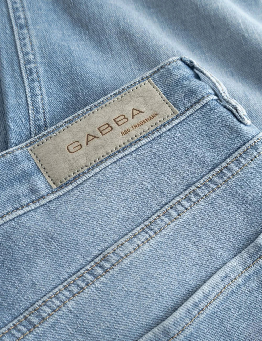 Gabba light blue jeans regular fit stretch denim back detail view
