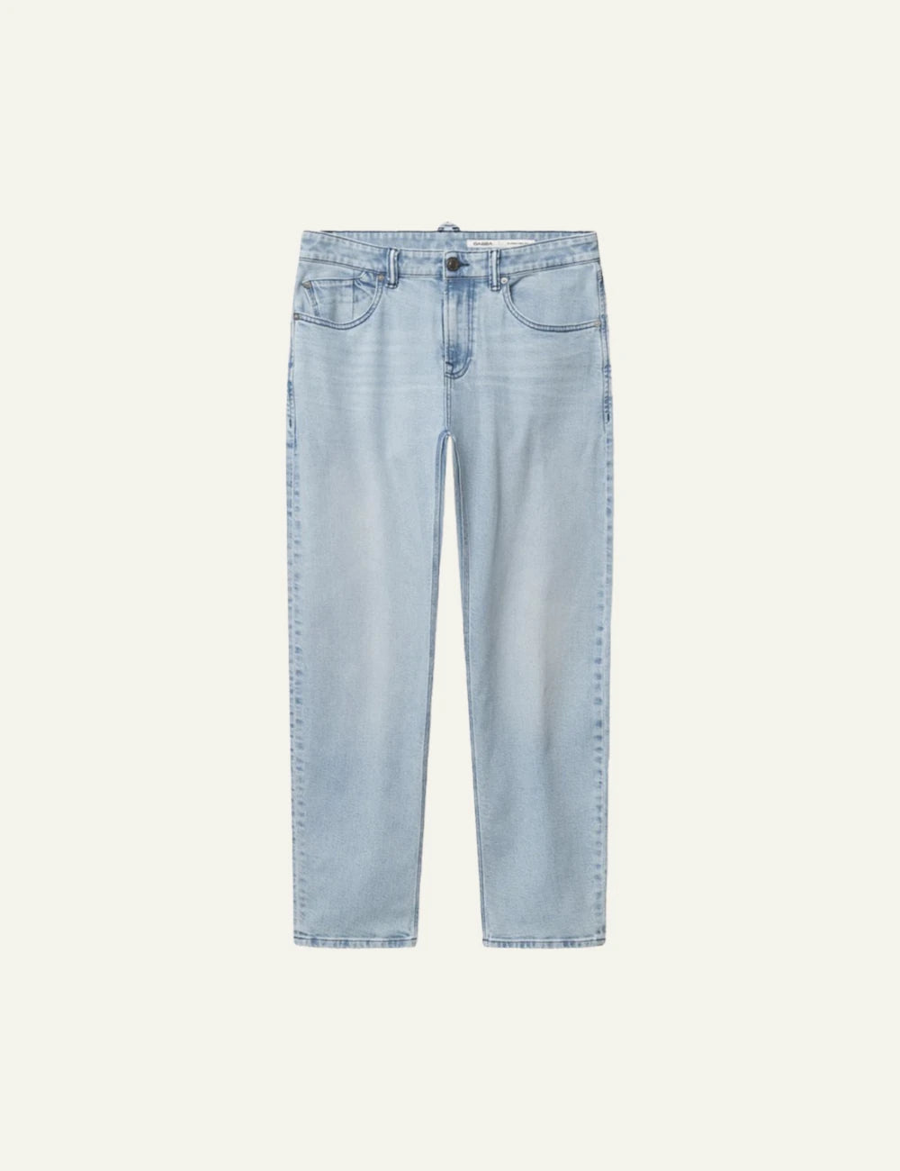 Gabba relaxed tapered jeans light blue bleached wash front view