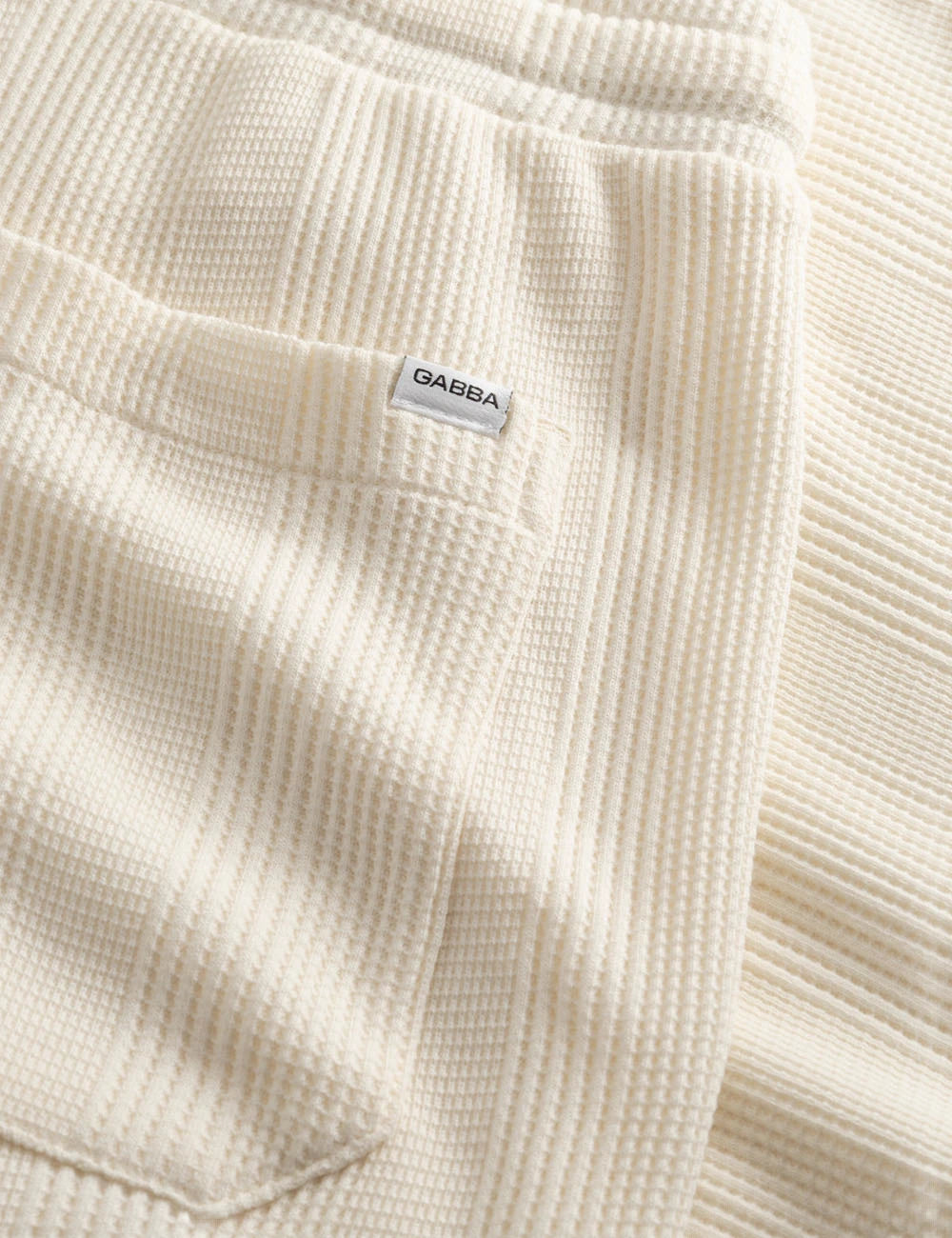 gabba textured drawstring shorts cream back detail view
