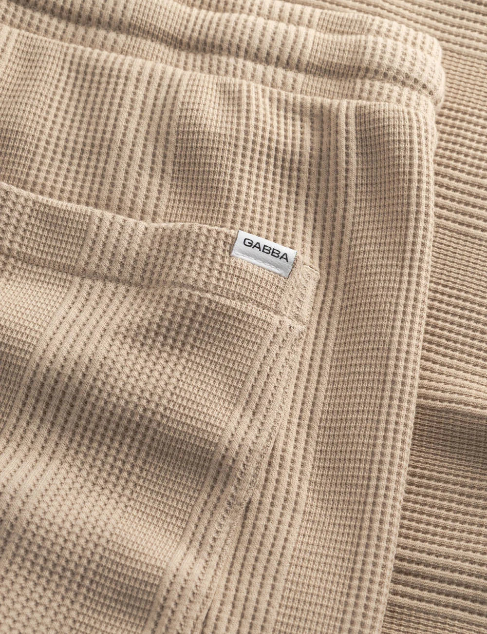 gabba drawstring shorts textured sand back detail view