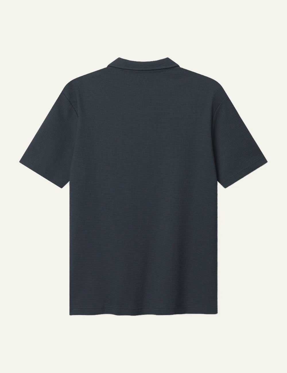 gabba textured polo shirt navy back flat view