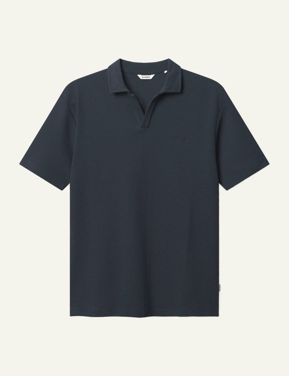 gabba textured polo shirt navy front flat view