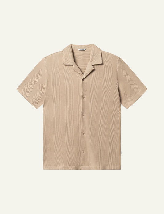 gabba textured short sleeve shirt sand front flat view