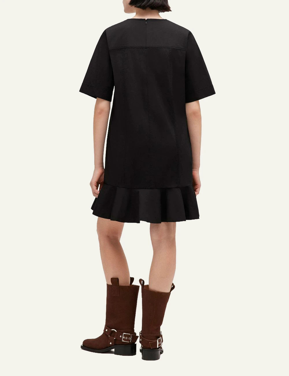 GANNI black mini dress back view