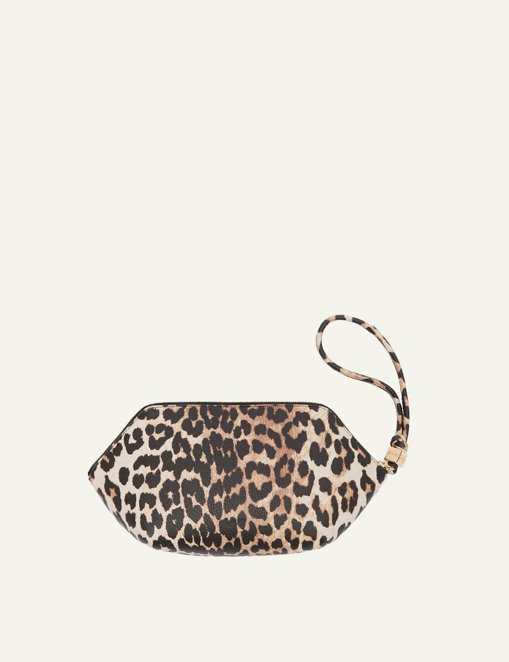 GANNI pouch wrist strap leopard print back view