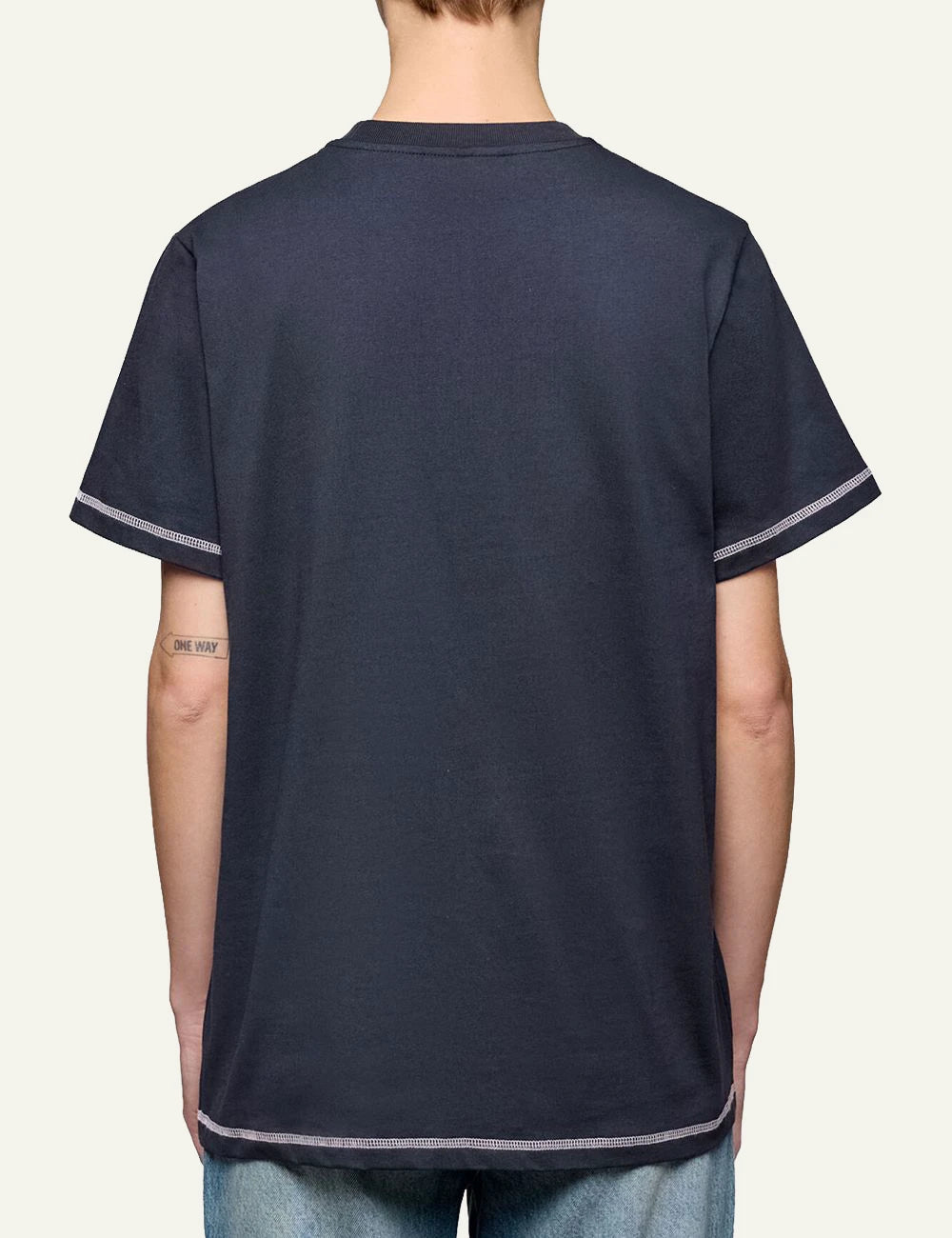 Ganni raspberry print t-shirt phantom dark graphic back