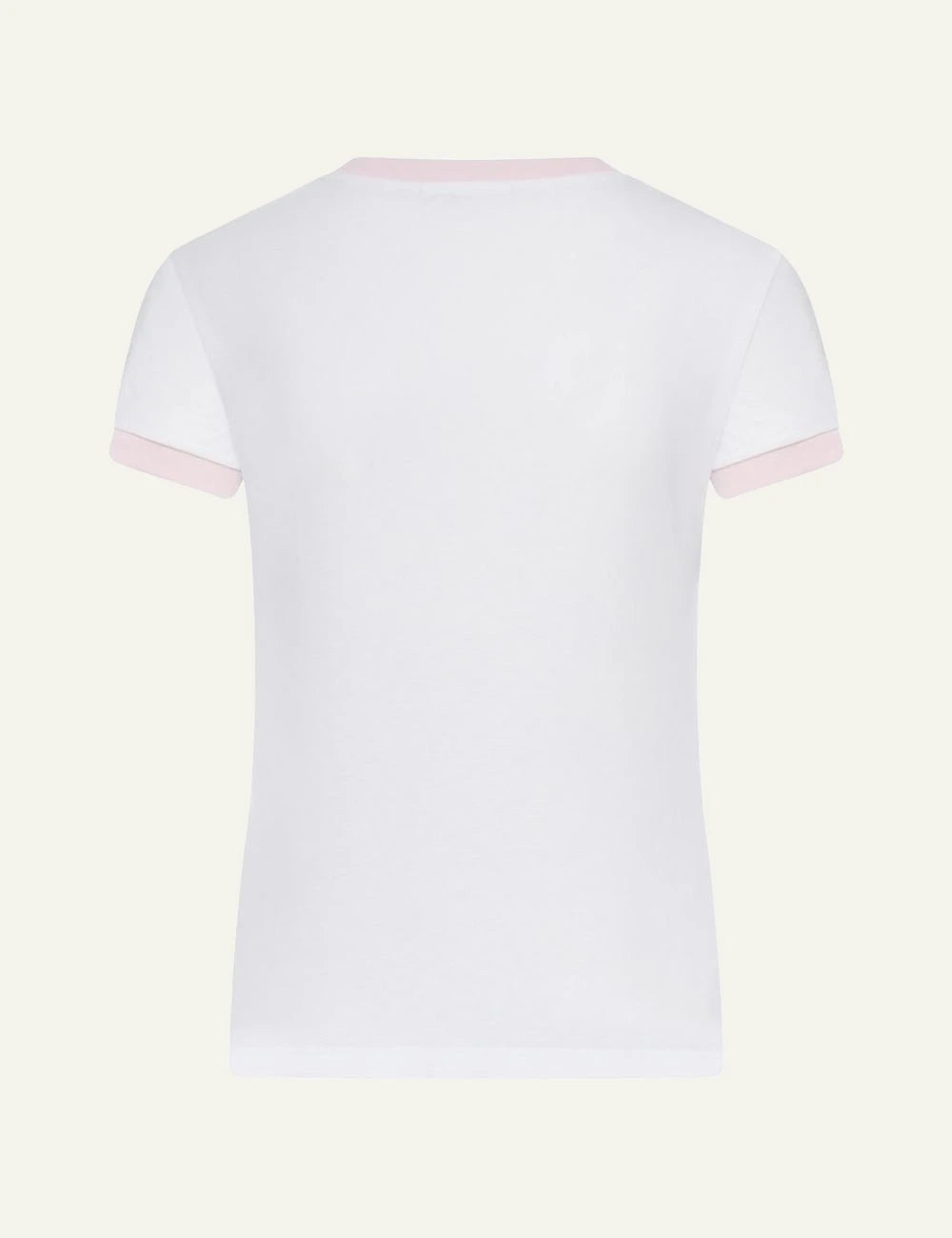 Ganni fairy t-shirt bright white graphic print pink trims back
