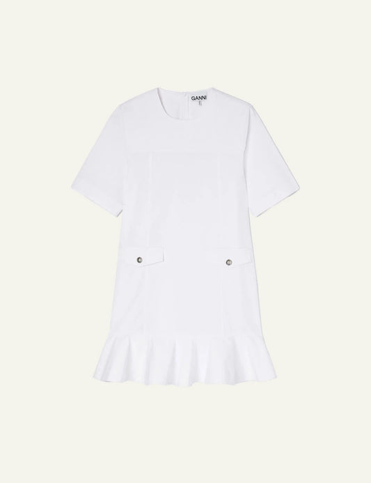 GANNI white mini dress front view
