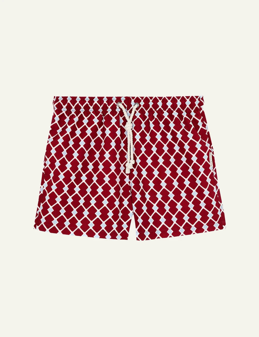 Gassa dAmante Portofino red geometric swim shorts front
