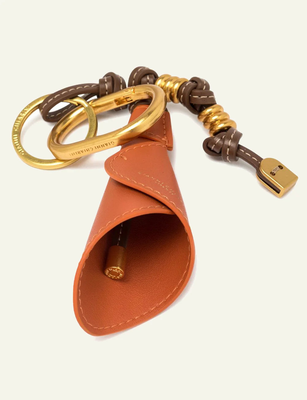 gianni chiarini bag charm orange front detail