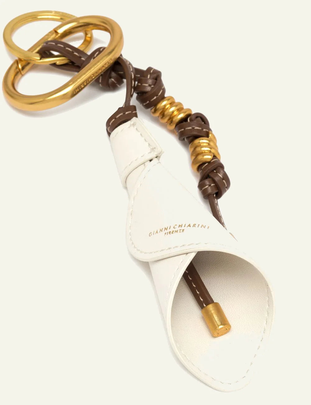 gianni chiarini bag charm white front detail