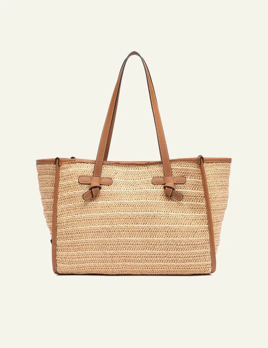 gianni chiarini marcella shopping bag beige leather front