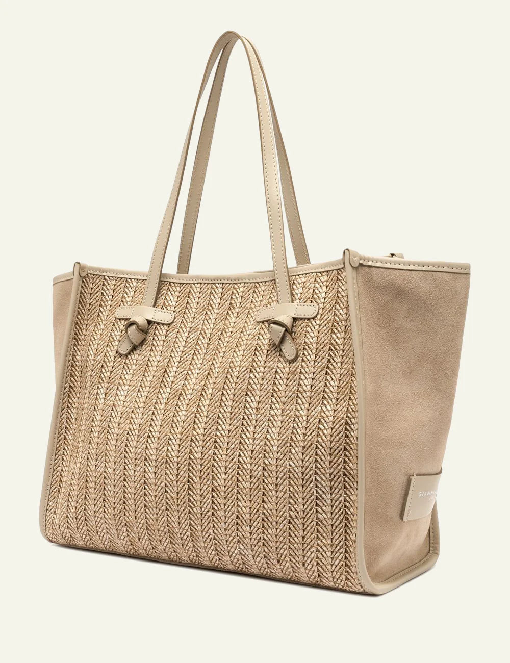 gianni chiarini marcella shopping bag beige side