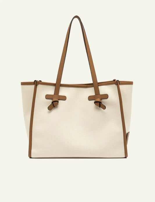 gianni chiarini marcella shopping bag canvas leather front