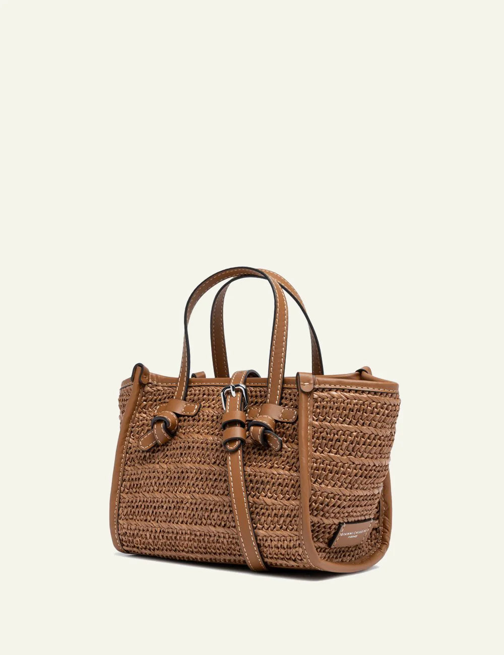 gianni chiarini marcella shopping bag straw side