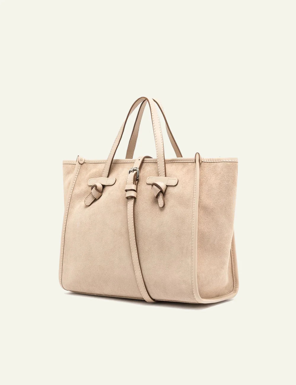 gianni chiarini marcella shopping bag suede beige side