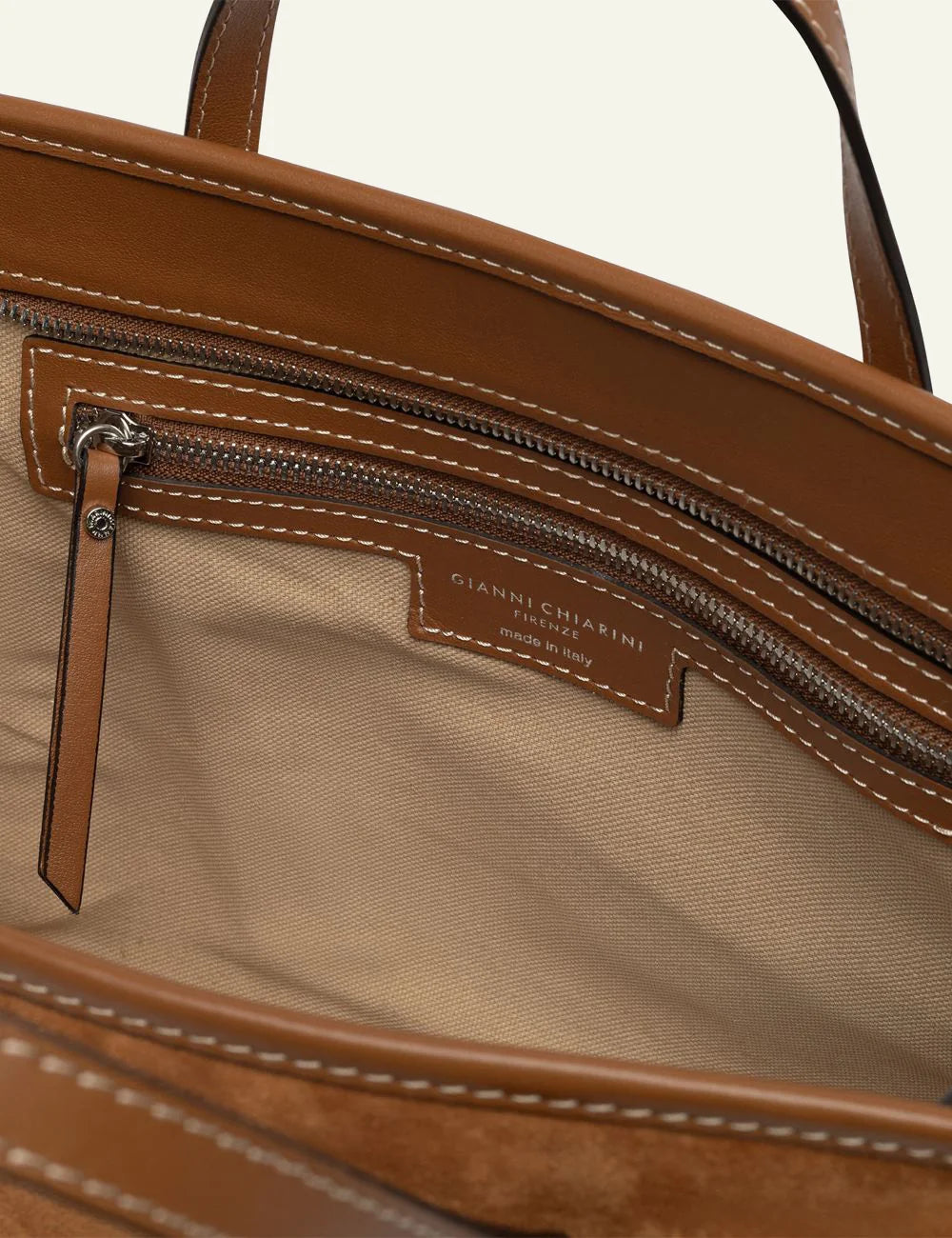 gianni chiarini marcella shopping bag suede camel top