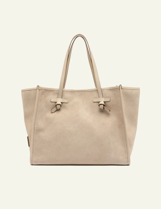 gianni chiarini marcella shopping bag suede ecru front