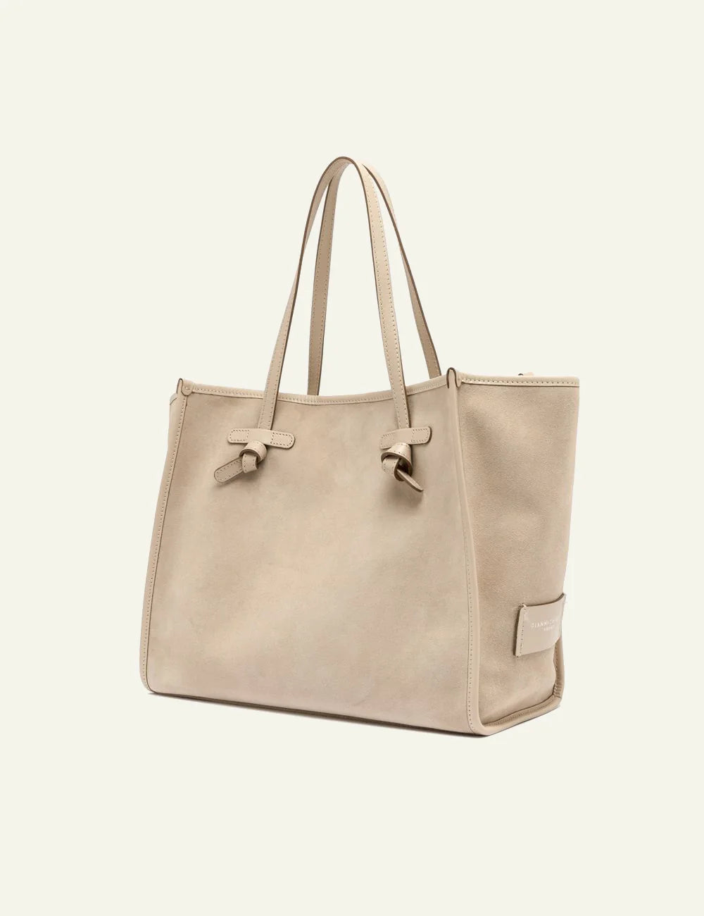 gianni chiarini marcella shopping bag suede ecru side